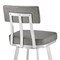 Armen Living Jinab Swivel Counter Stool in Brushed Stainless Steel with Gray Faux Leather 840254335288 - alternate 9